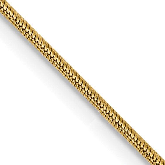 14k 0.90mm Round Snake Chain - Seattle Gold Grillz