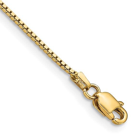 14k 0.95mm Box Bracelet - Seattle Gold Grillz