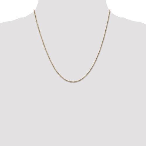 14k 0.95mm Carded Cable Rope Chain - Seattle Gold Grillz