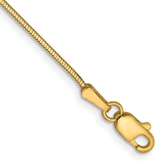 14K yellow gold Octagonal / 0.9mm snake bracelet