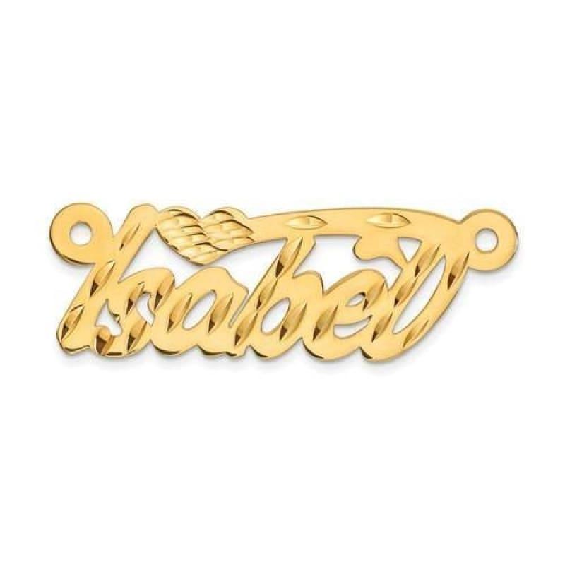 14k .013 Gauge Diamond-Cut Name Plate Pendant - Seattle Gold Grillz