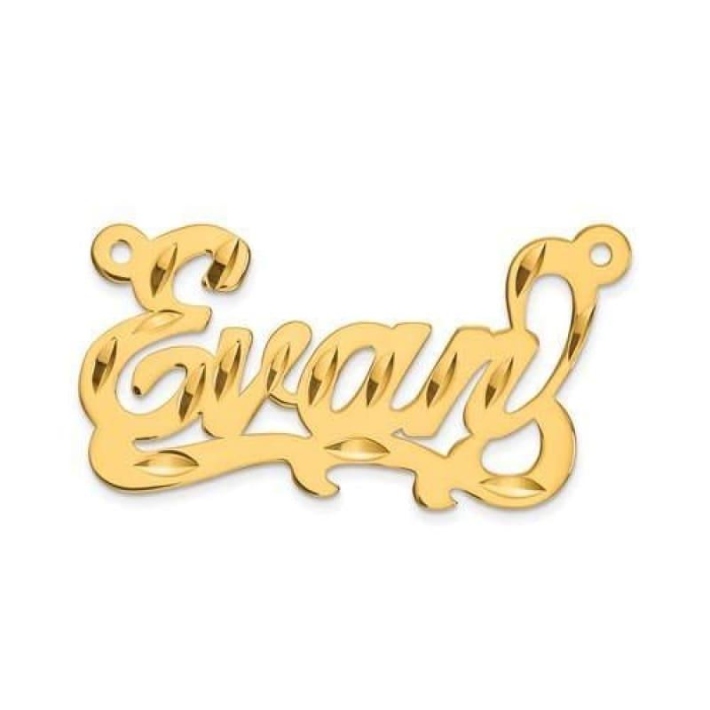 14k .013 Gauge Diamond-Cut Name Plate Pendant - Seattle Gold Grillz