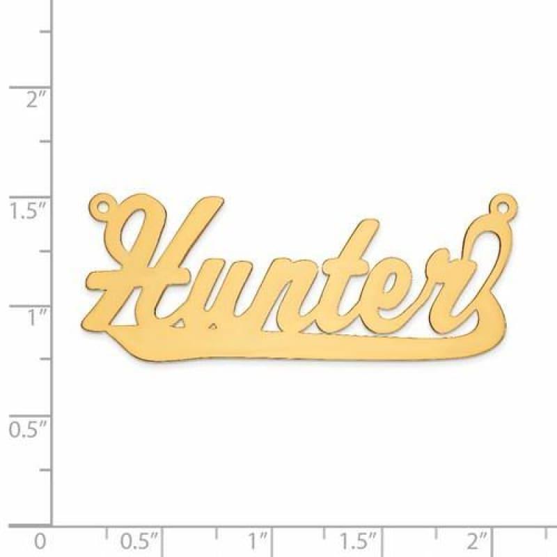 14K .013 Gauge Polished Name Plate Pendant - Seattle Gold Grillz