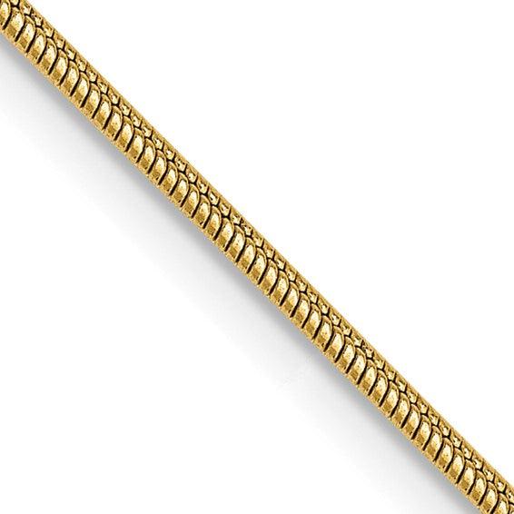 14k 1.1mm Round Snake Chain - Seattle Gold Grillz