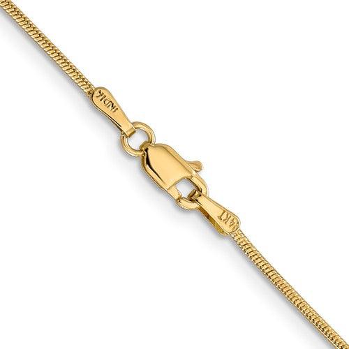 14k 1.1mm Round Snake Chain - Seattle Gold Grillz