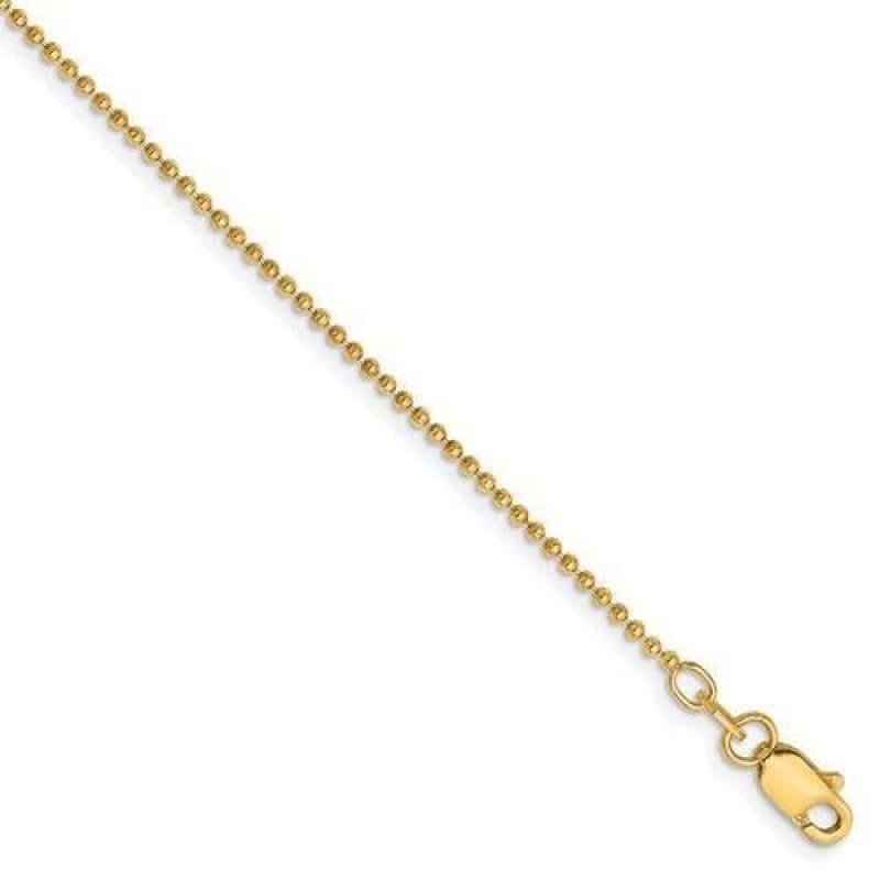 14k 1.2mm 10 Inch Diamond Cut Baby Ball Bracelet - Seattle Gold Grillz