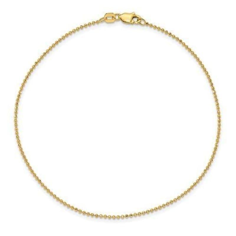 14k 1.2mm 10 Inch Diamond Cut Baby Ball Bracelet - Seattle Gold Grillz