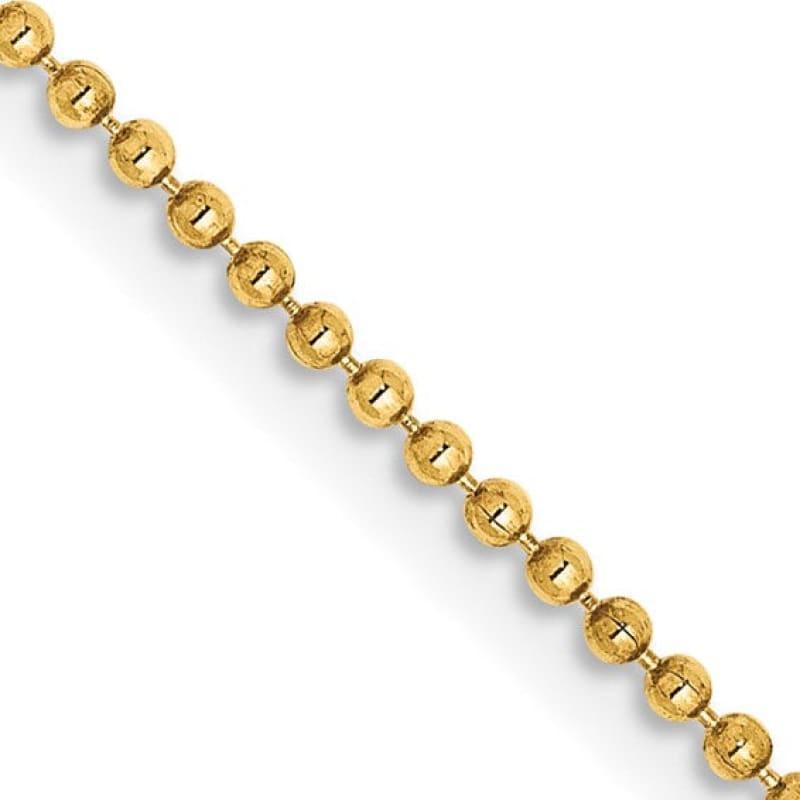 14k 1.2mm Diamond Cut Baby Ball Chain - Seattle Gold Grillz