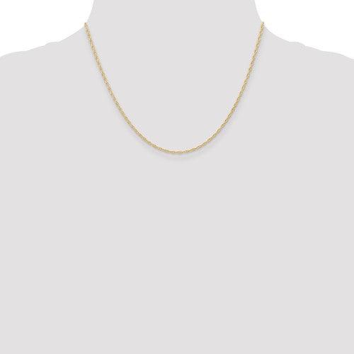 14K 1.35mm Carded Cable Rope Chain - Seattle Gold Grillz
