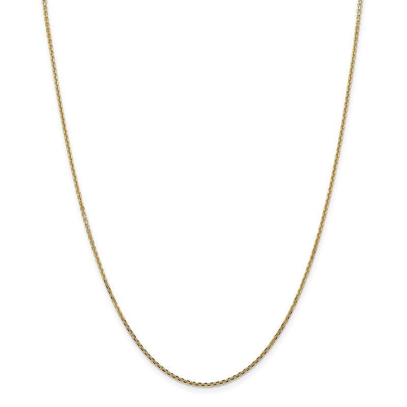 14K gold 1.3mm solid diamond-cut cable bracelet, 9 inch