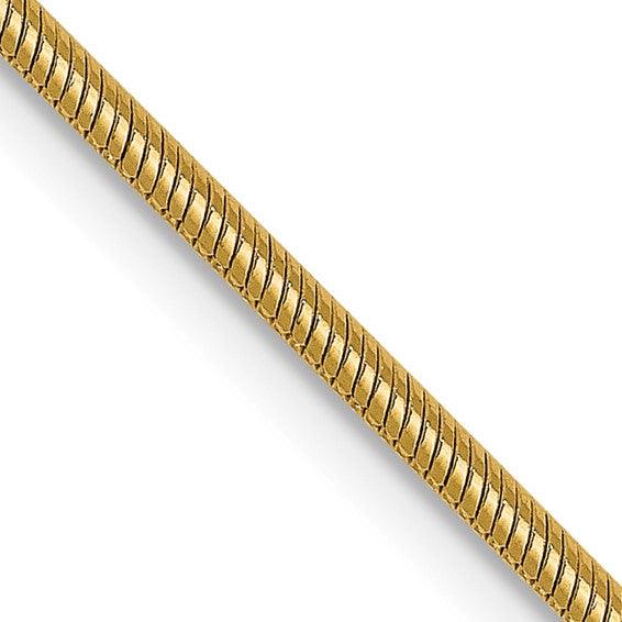 14k 1.3mm Round Snake Chain - Seattle Gold Grillz