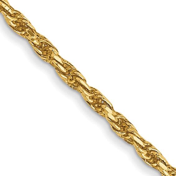 14k 1.3mm Solid Diamond-cut Machine-Made with Lobster Rope Chain - Seattle Gold Grillz