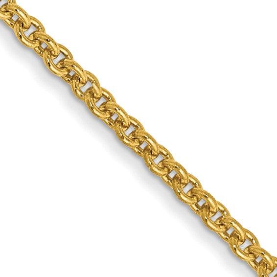 14k 1.4mm Round Open Cable Chain - Seattle Gold Grillz