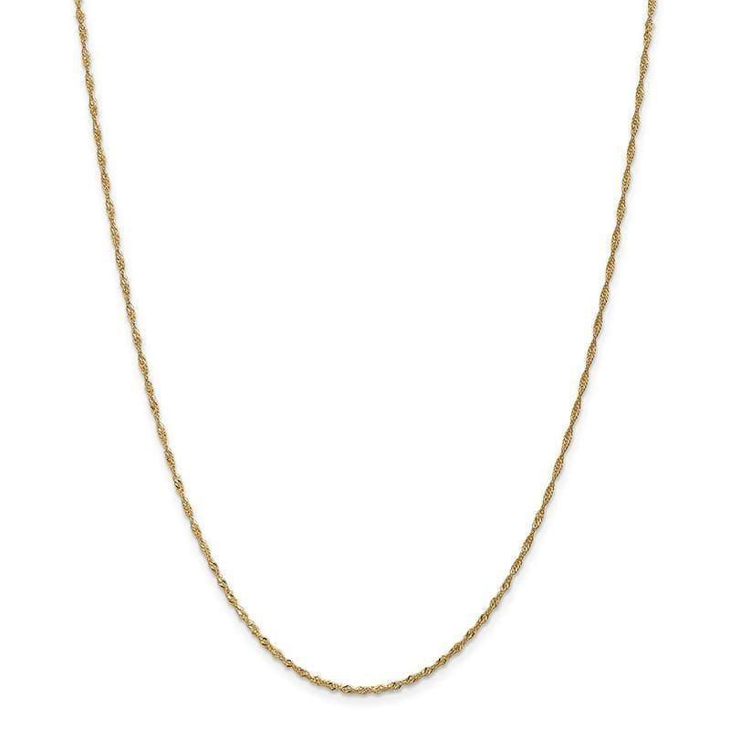 14k 1.4mm Singapore Chain Anklet - Seattle Gold Grillz