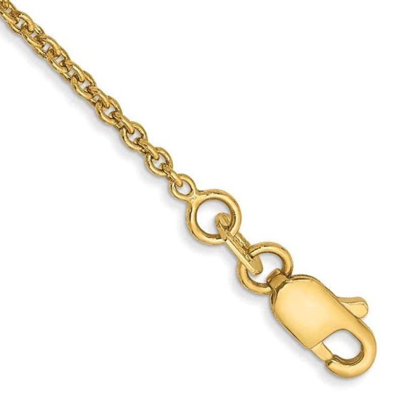 14K gold 1.4mm solid polished cable chain detail