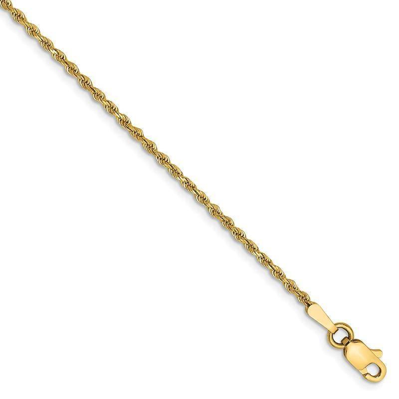 14k 1.50mm D-C Rope with Lobster Clasp Bracelet - Seattle Gold Grillz