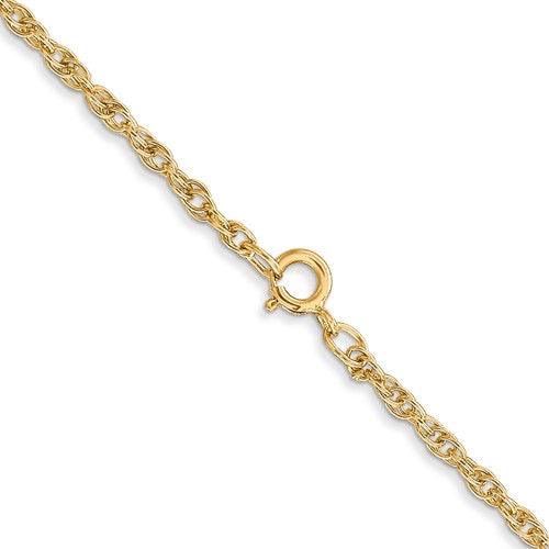 14K 1.55mm Carded Cable Rope Chain - Seattle Gold Grillz