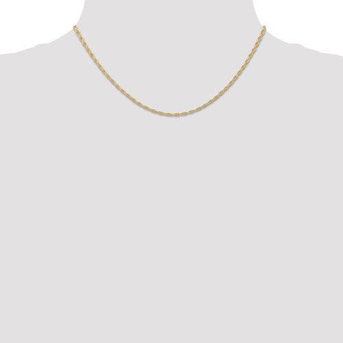 14K 1.55mm Carded Cable Rope Chain - Seattle Gold Grillz