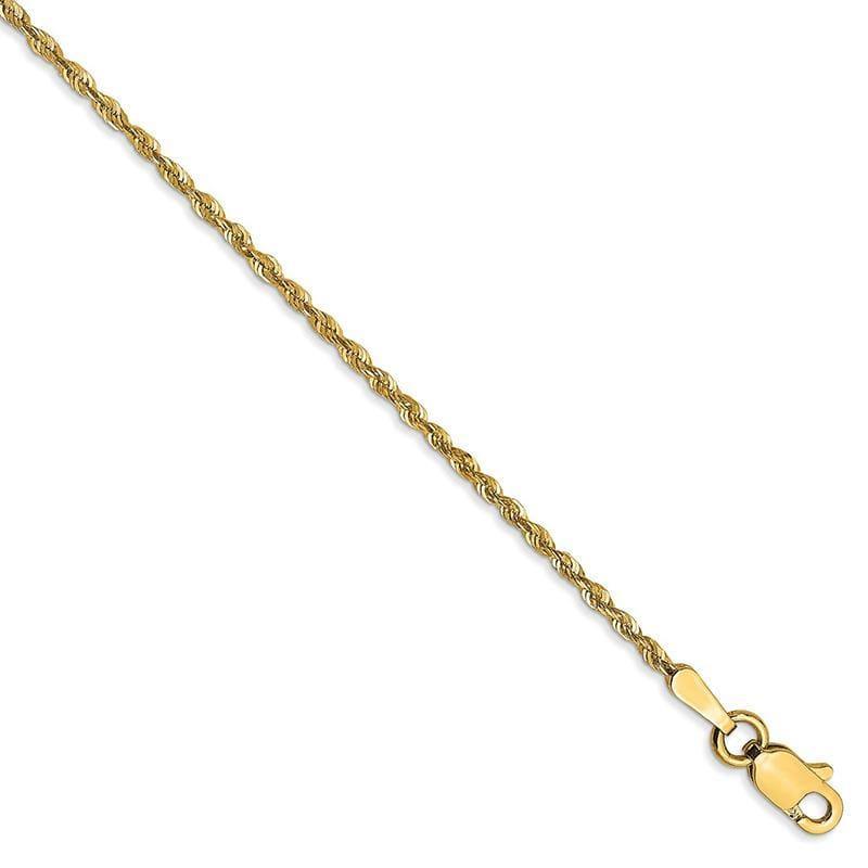 14k 1.5mm Diamond Cut Extra-Light Rope Bracelet - Seattle Gold Grillz