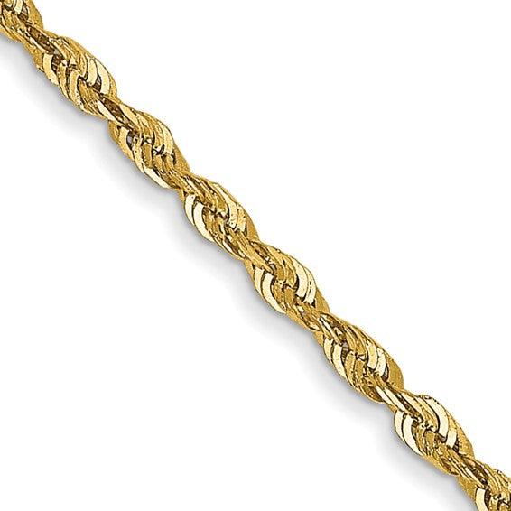14k 1.5mm Diamond Cut Extra-Light Rope Chain - Seattle Gold Grillz
