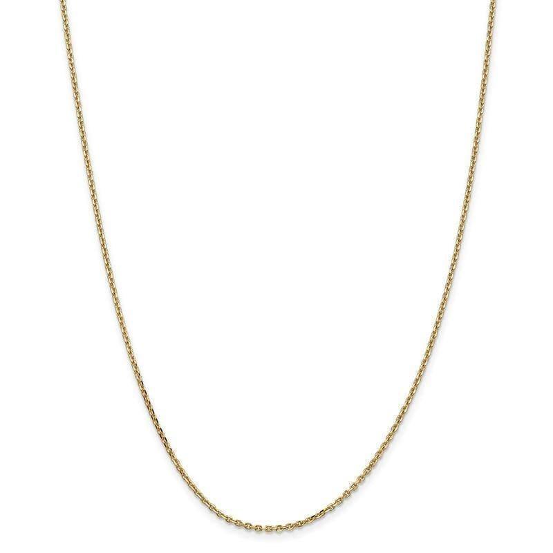 14k 1.65mm Solid Diamond Cut Cable Chain - Seattle Gold Grillz