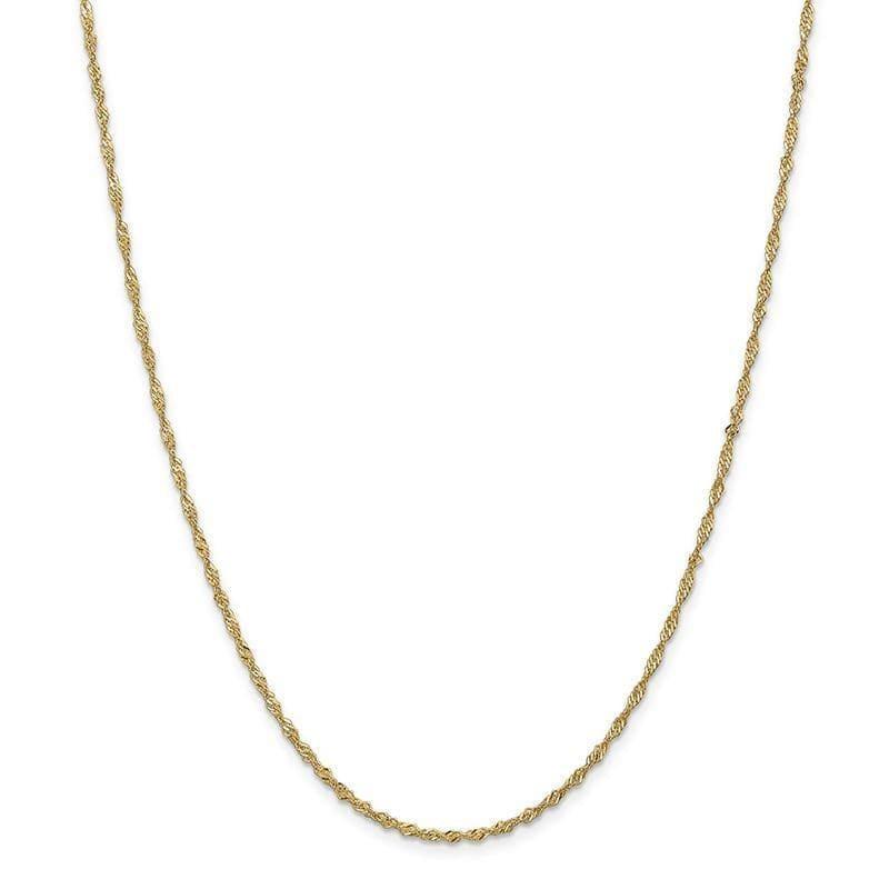 14k 1.70mm Singapore Chain Anklet - Seattle Gold Grillz