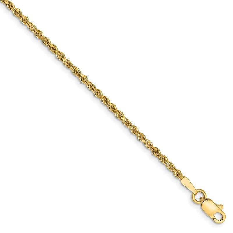 14k 1.75mm D-C Rope With Lobster Clasp Bracelet - Seattle Gold Grillz