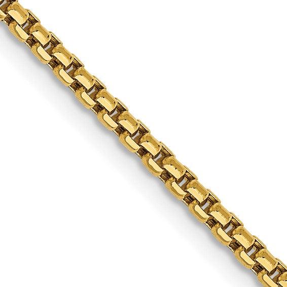 14k 1.75mm Hollow Round Box Chain - Seattle Gold Grillz