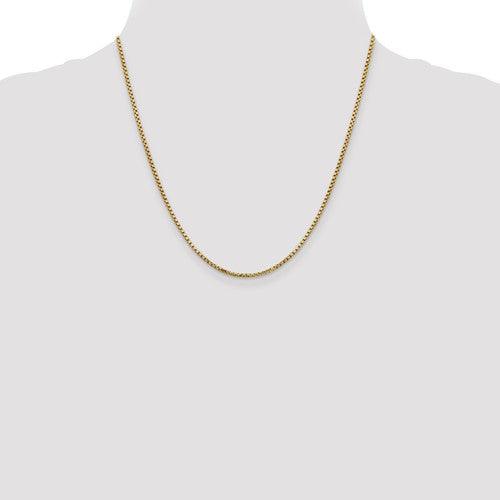 14k 1.75mm Hollow Round Box Chain - Seattle Gold Grillz