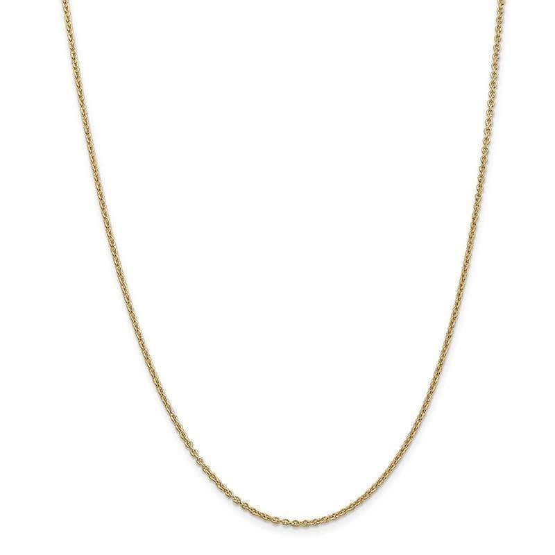 14k 1.8mm Solid Polished Cable Chain - Seattle Gold Grillz