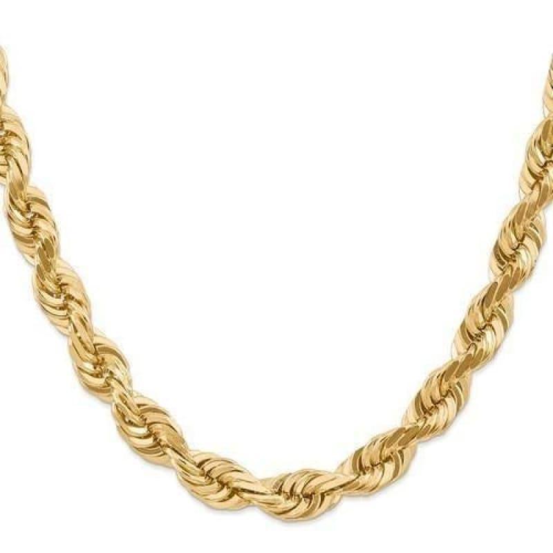 14k 10mm Diamond Cut Rope Chain - Seattle Gold Grillz