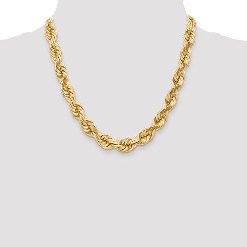 14k 10mm Diamond Cut Rope Chain - Seattle Gold Grillz