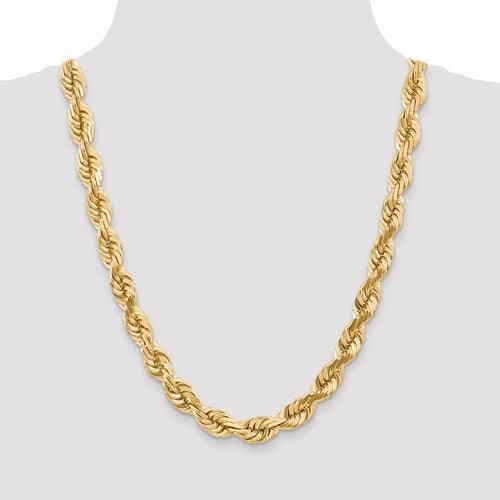 14k 10mm Diamond Cut Rope Chain - Seattle Gold Grillz