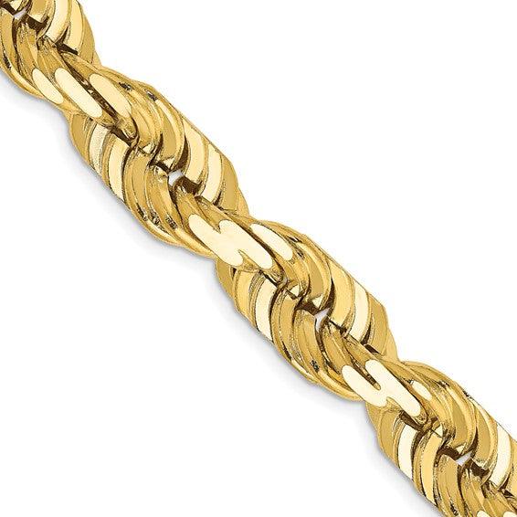 14k 10mm Diamond Cut Rope Chain - Seattle Gold Grillz