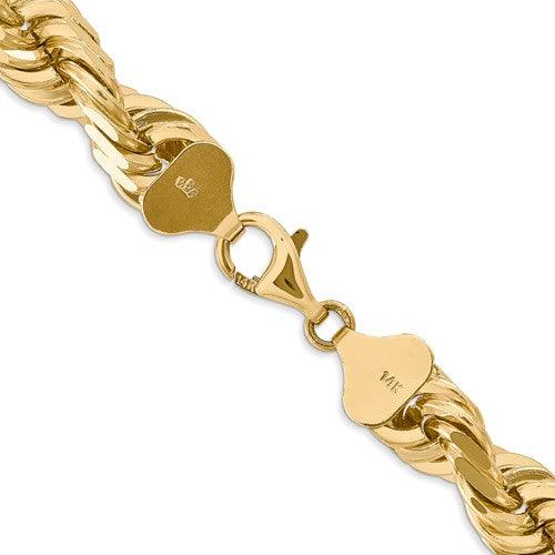 14k 10mm Diamond Cut Rope Chain - Seattle Gold Grillz