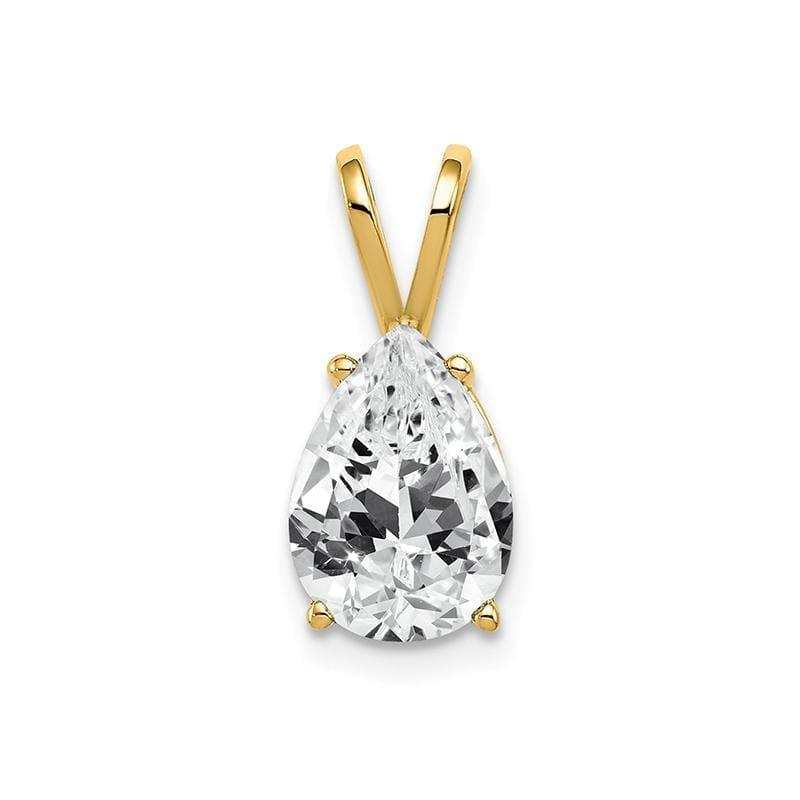 14k 10x7mm Pear Cubic Zirconia pendant - Seattle Gold Grillz