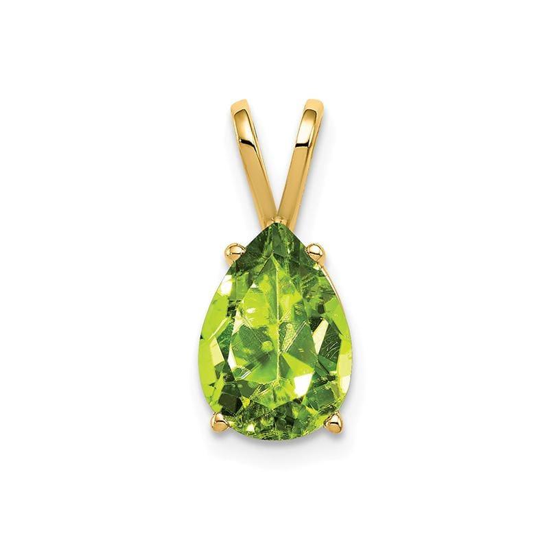 14k 10x7mm Pear Peridot pendant - Seattle Gold Grillz