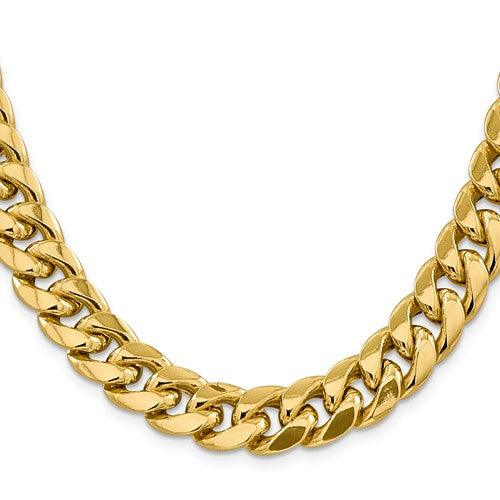 14k 13.2mm Semi-Solid Miami Cuban Link Chain - Seattle Gold Grillz