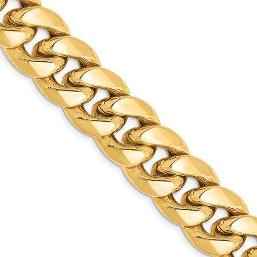 14k 13.2mm Semi-Solid Miami Cuban Link Chain - Seattle Gold Grillz