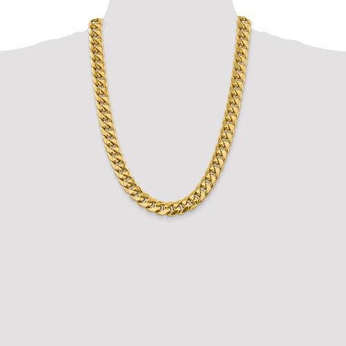 14k 13.2mm Semi-Solid Miami Cuban Link Chain - Seattle Gold Grillz