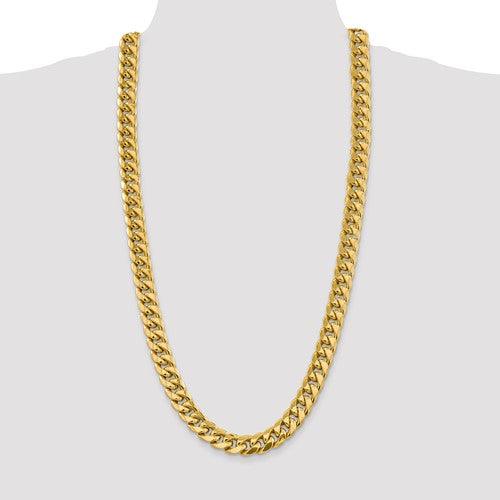 14k 13.2mm Semi-Solid Miami Cuban Link Chain - Seattle Gold Grillz