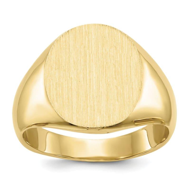 14k 14.0x12.5mm Closed Back Signet Ring - Seattle Gold Grillz