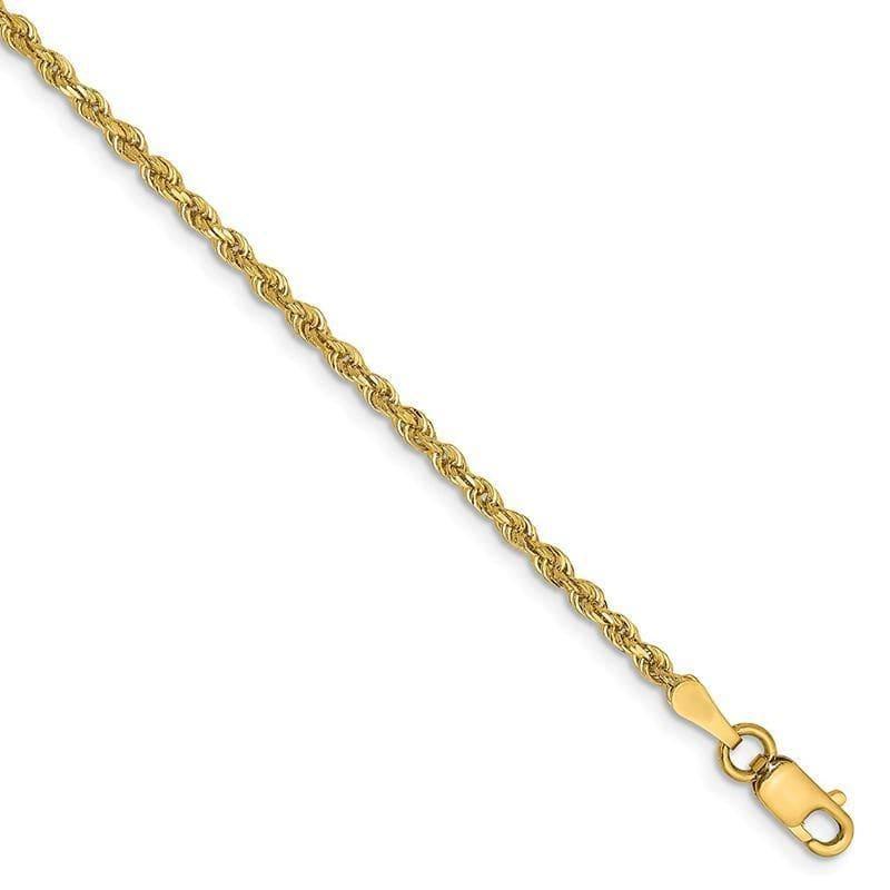 14k 2.00mm D-C Quadruple Rope Bracelet. Weight: 2.91, Length: 10", Width: 2 - Seattle Gold Grillz