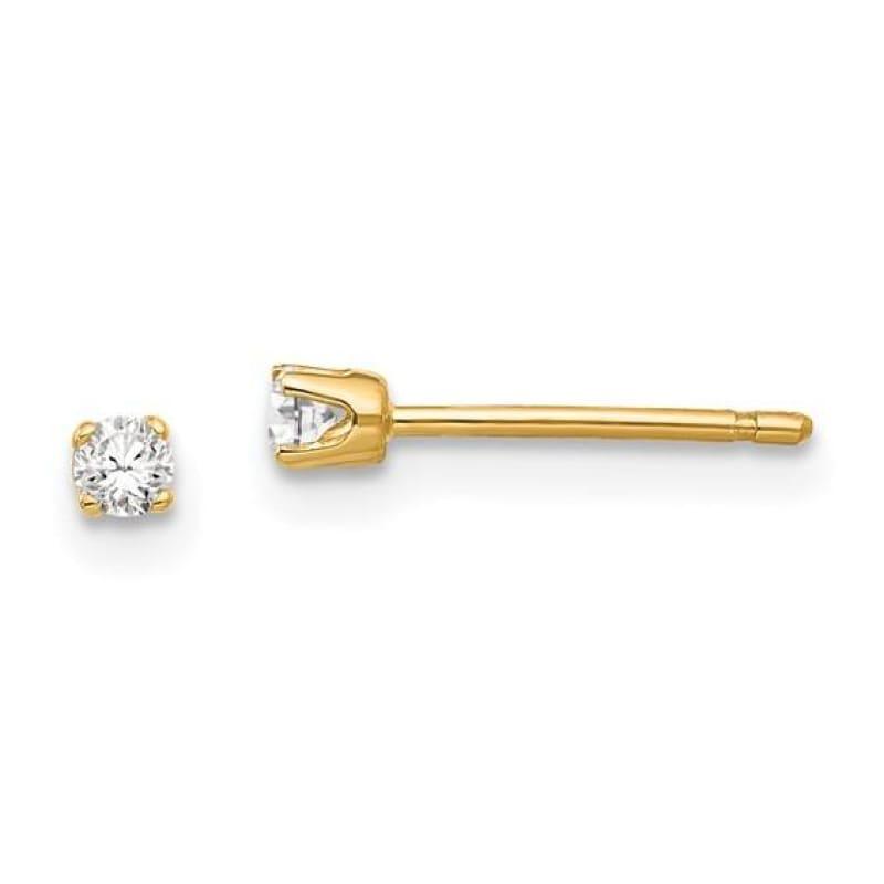 14k 2.25mm CZ stud earrings - Seattle Gold Grillz