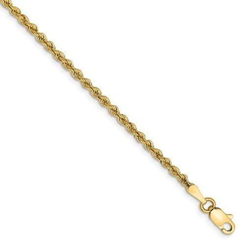 14k 2.25mm Handmade Regular Rope Bracelet - Seattle Gold Grillz