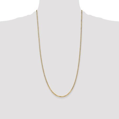 14k 2.2mm Beveled Curb Chain - Seattle Gold Grillz