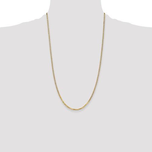 14k 2.2mm Beveled Curb Chain - Seattle Gold Grillz