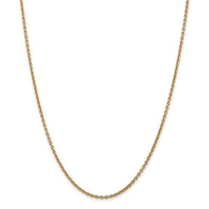 14k 2.2mm Solid Polished Cable Chain - Seattle Gold Grillz