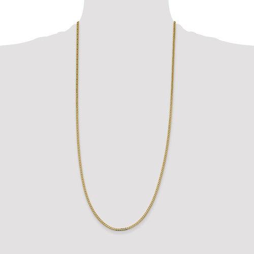 14k 2.3mm Beveled Curb Chain - Seattle Gold Grillz