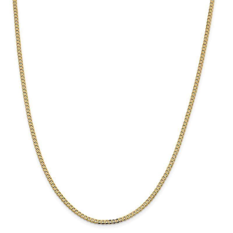 14k 2.3mm Beveled Curb Chain - Seattle Gold Grillz